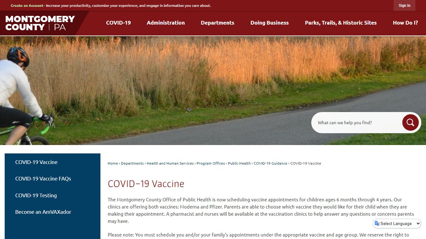 COVID-19 Vaccine | Montgomery County, PA - Official Website